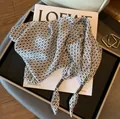 Elegant black chain print silk waist scarf for women with a luxury versatile design - Black and White Chain Pattern (Style-24)
