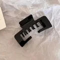 Minimalist large glossy black hair claw clip designed for elegant updo hair styling - Square Claw Clip / Glossy Black