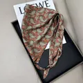 Elegant paisley print triangular silk scarf for waist styling and neck accessory - Reddish Brown Paisley Printed Style (Style-21)