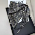 Elegant black paisley print triangular silk waist scarf with exquisite tassel detail - Black Vintage Paisley Beaded Style (Style-23)