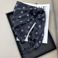 Elegant black triangle silk scarf featuring white camellia flower patterns for women - Black Camellia Beaded Style (Style-3)