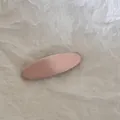 Élégante pince à cheveux BB en tissu rose poudré pour frange, style coréen épuré - Ovale / Rose