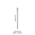 Professional 27cm extra long 304 stainless steel cooking and dining chopsticks, one pair - 27cm/Pack / Silver (Square Head)