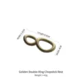 Matte gold 304 stainless steel double ring chopstick rest and spoon holder with dimensions - Two-Ring Style / 8.5x4cm / Gold