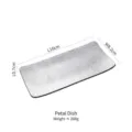 Plateau de service en acier inoxydable martelé 304, finition argent mat - Plat Rectangulaire Martelé à Fleurs / 16x8.2x0.7cm / Argent