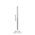 36cm extra long 304 stainless steel frying chopsticks with anti-slip texture, silver - 36cm Pack / Silver (Round)