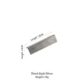 Short silver Japanese 304 stainless steel chopstick rest with a hammered texture finish - Short Silver