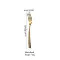 Golden stainless steel dinner fork, 20.5cm length, retro luxury style for table setting - Dinner Fork