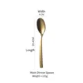 Vintage gold stainless steel dinner spoon with long handle and premium brushed finish - Dinner Spoon