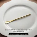 Short gold handle stainless steel stirring coffee spoon with mirror finish on a plate - Mirror Short Handle (15cm) Gold / 15cm