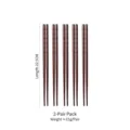 Set of Japanese style vintage red sandalwood non-slip wooden chopsticks, 22.5cm length - 5 Pairs