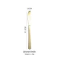 Golden hammered stainless steel dinner knife with elegant texture and dimensions - Dinner Knife