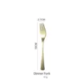 Hammered gold stainless steel dinner fork with 19cm length and a premium texture - Dinner Fork