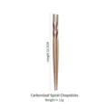 Carbonized spiral bamboo chopsticks, 22.5cm length and lightweight 11g design - Carbonized Spiral Style / 22.5cm