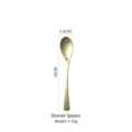 Gold hammered stainless steel dinner spoon with 19cm length and 3.8cm width. - Dinner Spoon