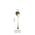 Hammered gold stainless steel soup spoon with a luxury textured finish, 15.2cm long - Soup Spoon