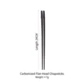 Japanese carbonized bamboo chopsticks, 24cm length and 7g weight, flat head design. - Carbonized Flat Head Style / 24cm