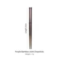 Handcrafted dark black bamboo chopsticks with knot design, 23cm length and 7g weight - Purple Bamboo Knot Style / 23cm