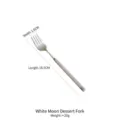Elegant Nordic style 304 stainless steel dessert fork with a stylish matte white handle - Dessert Fork (Baiyue) / 18.5cm*2.5cm / Cream White