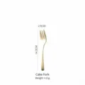 Hammered gold stainless steel cake fork with dimensions 14.2x2.5cm and 21g weight - Cake Toppers