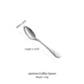 Mirror-finish silver stainless steel coffee spoon with embossed jasmine flower - Jasmine Coffee Spoon / 1 Piece