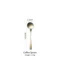 Gold hammered stainless steel coffee spoon with 12.5cm length and weight specifications - Coffee Spoon