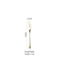 Hammered gold stainless steel fruit fork with 13cm length and hammered texture - Fruit Fork