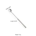 Nordic style long-handled stainless steel spoon with sleek white handle - Long Handle Spoon (Baiyue) / 22.3cm*4.2cm / Cream White