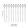 Professional set of 10 stainless steel BBQ skewers with teardrop handle, length 22.5cm - Water Drop Hollow Style / 10 Piece Set