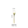 Forchetta da torta in acciaio martellato oro con dimensioni e peso 21g. - Topper per Torte / Oro