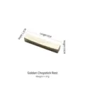 Golden hammered 304 stainless steel chopstick rest with detailed dimension markings - Gold Chopstick Rest