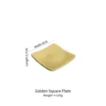 Plato cuadrado de acero inoxidable martillado dorado para aperitivos y toallas pequeñas - Plato cuadrado / 8cmx8cmx0.7cm / Dorado