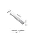 Silver 304 stainless steel chopstick rest with 9cm square bar design - Square Bar Style / Large (9cm) / Silver