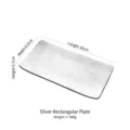 Silver hammered stainless steel rectangular towel tray and snack plate, 16x8.2cm size - Silver Rectangular Plate