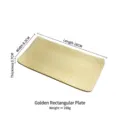 Plato rectangular de acero inoxidable martillado dorado de lujo para snacks y sushi - Plato rectangular / 16cmx8.2cmx0.7cm / Dorado
