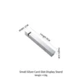 Silver 304 stainless steel chopstick rest with integrated card holder slot for dining - With Slot Style / Small (8cm) / Silver