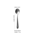 Durable matte stainless steel soup spoon, 19.5cm length, 4.6cm width, 72g weight - Soup Spoon