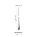 Silver stainless steel dessert knife with dimensions 21.5cm by 1.5cm - Dessert Knife