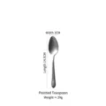 304 stainless steel pointed dessert spoon with matte snow sand finish, 14.5cm length - Pointed Teaspoon
