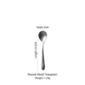 304 stainless steel tea spoon with matte finish, length 13.5cm width 3cm weight 23g - Round Teaspoon