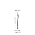 Matte silver 304 stainless steel fruit fork with distressed snowflake sand finish - Fruit Fork