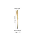 Japanese style retro gold stainless steel butter knife, 18.2cm length and 45g weight. - Butter Knife