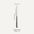 Retro distressed stainless steel steak knife in silver gray, length 22.5cm, weight 87g - Steak Knife / 22.5x1.9cm