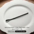 Minimalist black mirror finish 15cm stainless steel coffee stirring spoon with slim handle - Mirror Short Handle (15cm) Black / 15cm