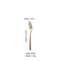 Vintage matte gold stainless steel cake fork with 14.2cm length and slim long handle design - Cake Toppers