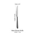 Retro silver gray stainless steel dinner knife with elegant matte finish for table decor - Dinner Knife / 22.5x2cm