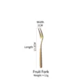 Premium Japanese style retro golden stainless steel fruit fork, length 11.2cm, weight 11g - Fruit Fork