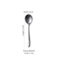 Vintage style silver grey stainless steel soup spoon with 21.5cm length and 5.2cm width - 21.5x5.2cm