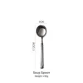 304 stainless steel soup spoon with Roman column handle, 17.2cm length - Soup Spoon