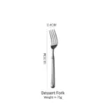 Elegant 304 stainless steel dessert fork featuring a textured Roman column handle design - Dessert Fork